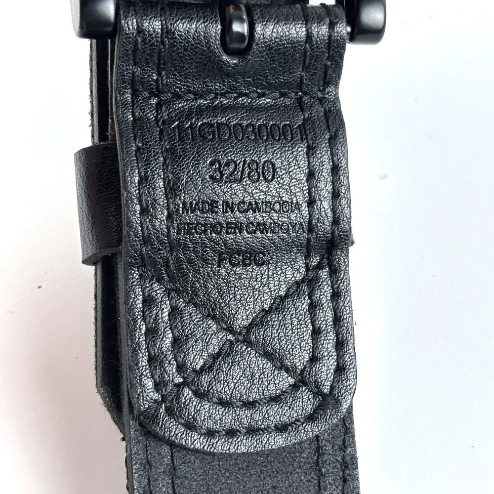Dickies Belt Men 32 Black Leather Trim Webbed Utility 11GD030001 Workwear Rugged